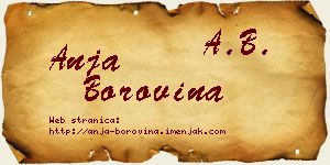 Anja Borovina vizit kartica